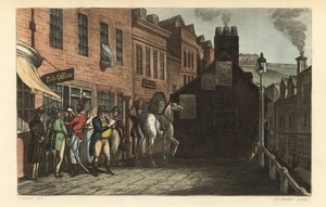Postamt: Touristen holen Post im Postamt in Scarborough ab von Thomas Rowlandson