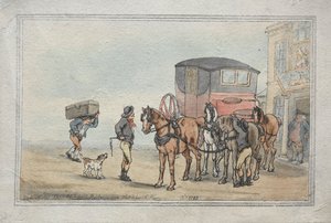 Postjungen und Postpferde im White Hart Inn, 1787