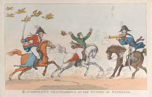 R. Ackermanns Transparenz über den Sieg von Waterloo, 1. Juni 1815 von Thomas Rowlandson