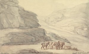 Felsige Szene an der Nordküste, Cornwall von Thomas Rowlandson