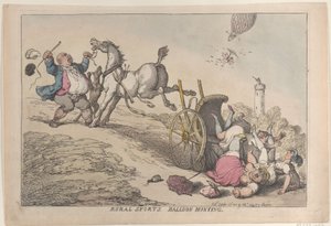 Ländliche Sportarten: Ballon-Jagd, 25. Oktober 1811 von Thomas Rowlandson