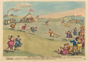 Ländliche Sportarten oder ein außergewöhnliches Cricketspiel von Thomas Rowlandson