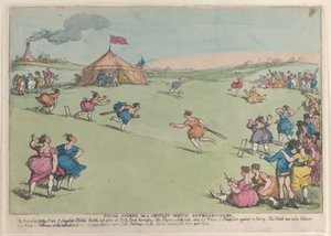Ländliche Sportarten oder ein außergewöhnliches Cricketspiel von Thomas Rowlandson