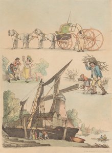 Satz von sechzehn: Umrisse von Figuren und Landschaften von Thomas Rowlandson