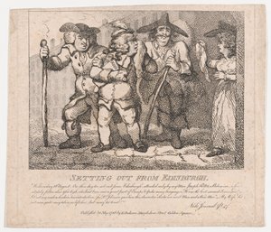 Abfahrt aus Edinburgh, Malerische Schönheiten von Boswell, Teil der Zweite, 30. Mai 1786 von Thomas Rowlandson
