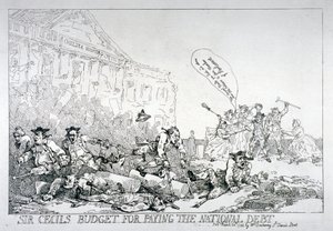Sir Cecils Budget zur Begleichung der Staatsschulden, 1874 von Thomas Rowlandson