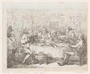 Sir Joseph Banks kurz davor, einen Alligator zu essen 