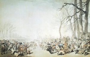 Schlittschuhläufer auf der Serpentine, City of Westminster, London, 1786 von Thomas Rowlandson