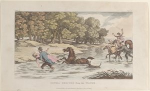 Sophia aus dem Wasser gerettet, aus Der Pfarrer von Wakefield, 1. Mai 1817 von Thomas Rowlandson
