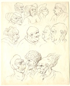 Studien von grotesken Köpfen von Thomas Rowlandson