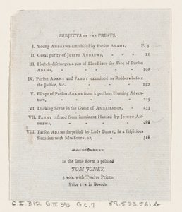 Inhaltsverzeichnis: Die Abenteuer von Joseph Andrews und sein Freund Mr. Abraham Adams von Thomas Rowlandson