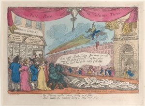 Schlussstück zu Band Drei: Die Genien der Karikatur bringen frische Vorräte, 1808-21 von Thomas Rowlandson