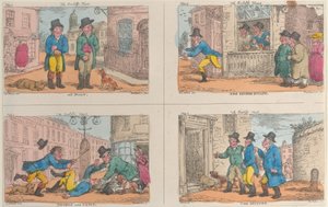 Die Jagd des Gerichtsvollziehers: Am Fehler, Die zweite Flucht, Doppel und Hocke, und Die Beschlagnahme von Thomas Rowlandson