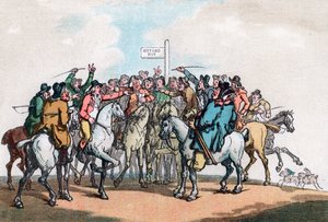 Der Wettposten, Humor des Fuchsjagdens, 1799 von Thomas Rowlandson