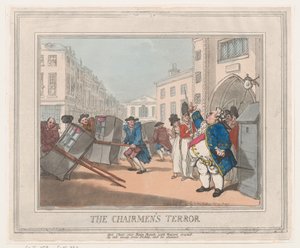 Der Schrecken der Stuhlträger, 18. Juli 1792 von Thomas Rowlandson