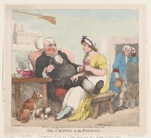 Die Krähe und die Taube von Thomas Rowlandson