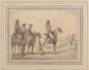 Die Wachen auf dem Marsch für die Kampagne des Herzogs von York in Frankreich von Thomas Rowlandson