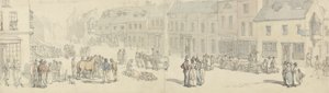 Die Hauptstraße am Markttag, Newport, Isle of Wight, ca. 1797-1800 von Thomas Rowlandson