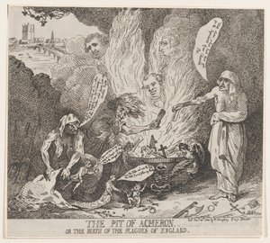 Die Grube von Acheron oder Die Geburt der Plagen Englands, 28. Januar 1784 von Thomas Rowlandson