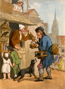 Der Rattenfallenverkäufer aus Cries of London, 1799 (handkolorierter Aquatinta) von Thomas Rowlandson