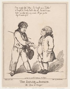 Der Matrose und der Banker, oder die Firma in Gefahr, 28. Oktober 1799 von Thomas Rowlandson