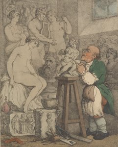 Der Bildhauer [Vorbereitungen für die Akademie, Alter Joseph Nollekens und seine Venus], ca. 1800 von Thomas Rowlandson