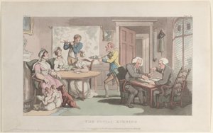 Der gesellige Abend, aus Der Pfarrer von Wakefield, 1. Mai 1817 von Thomas Rowlandson