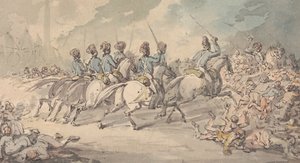 Die Surrey Fencibles zerstreuen die Aufrührer in St. George