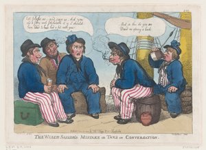 Der Fehler des walisischen Seemanns oder Matrosen im Gespräch von Thomas Rowlandson