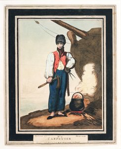 Der Schiffszimmermann, einer der wichtigsten Adjutantenoffiziere der Royal Navy im 18. Jahrhundert, der eine Prüfung in der Shipwright