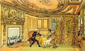 Der Besuch von Dr. Syntax bei der Witwe Hopeful von Thomas Rowlandson