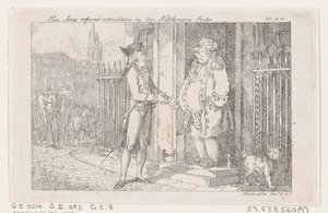 Tom Jones wird vom Portier des Adligen abgewiesen, aus Die Geschichte von Tom Jones, ein F..., 1792 von Thomas Rowlandson