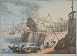 Blick auf den Brunswick Dock von Thomas Rowlandson