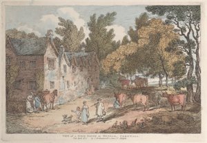 Ansicht eines Bauernhauses in Hengar, Cornwall, aus Ansichten in Cornwall, 12. April 1812