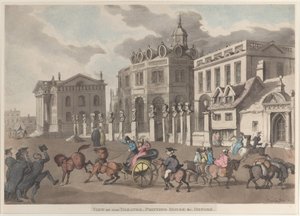 Ansicht des Theaters, Druckerei usw. Oxford von Thomas Rowlandson