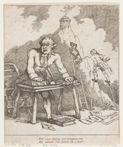Mit Wut schäumend..., aus Wohlwollender Epistel von Thomas Rowlandson