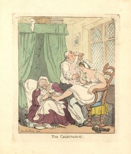 Frau lässt sich schmerzhaft von einem Fußpfleger behandeln von Thomas Rowlandson
