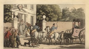 Junger englischer Gentleman kehrt nach der Grand Tour nach Hause zurück von Thomas Rowlandson