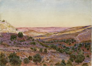 Die Hügel von Moab und das Tal von Hinnom, 1854 von Thomas Seddon