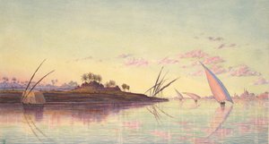 Ansicht auf den Nil bei Kairo, ca. 1855