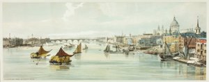 Blackfriars, von der Southwark-Brücke, Platte sechs aus Original Views of London as It Is