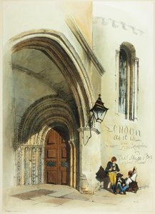 Türöffnung, Tempel, Frontispiz zu Original Views of London as It Is von Thomas Shotter Boys
