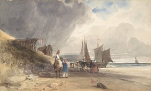 Figuren am Strand, Nordfrankreich, 1830 von Thomas Shotter Boys