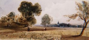 Figuren auf einem Pfad durch ein Kornfeld von Thomas Shotter Boys