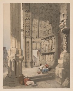 Malerische Architektur in Paris, Gent, Antwerpen, Rouen usw.: Südportal der Kathedrale von Chartres von Thomas Shotter Boys