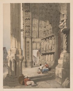 Malerische Architektur in Paris, Gent, Antwerpen, Rouen usw.: Südportal der Kathedrale von Chartres von Thomas Shotter Boys