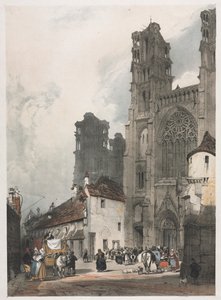 Malereien der Architektur in Paris, Gent, Antwerpen, Rouen: Laon, Frankreich von Thomas Shotter Boys