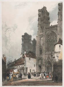 Malerische Architektur in Paris, Gent, Antwerpen, Rouen: Laon, Frankreich, 1839 von Thomas Shotter Boys