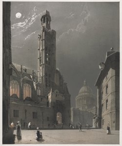 Malerische Architektur in Paris, Gent, Antwerpen, Rouen: St. Etienne du Mont..., 1839