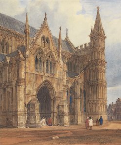 Die Nordwestvorhalle der Kathedrale von Salisbury von Thomas Shotter Boys